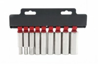 Jeu de douilles profondes industrielles en chrome OEM, 9 pièces, entraînement 3/8 po (9mm-19mm), garantie 1 an, fabriqué à Shanghai