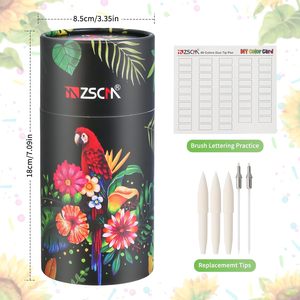 Marcatori a 48 colori per libri da colorare per adulti senza sanguinamento-Duo punta penne artistiche, pennarello da colorare Fine e pennello per calligrafia per adulti - Product Image 4