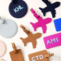 Étiquette à bagages en cuir PU personnalisée, étiquettes de voyage en cuir PU pour avion, étiquettes de valise pour cadeaux promotionnels et professionnels