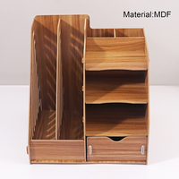 Boîte de rangement en bois multifonction Foska, boîte à bijoux, porte-stylos et crayons de bureau avec tiroir, organiseur de maquillage de bureau, support de papeterie
