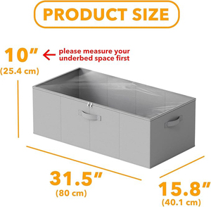 매트리스 밑 옷장용 손잡이가 있는 특대형 접이식 패브릭 수납함 - Product Image 4