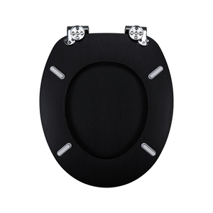 OEM ODM Luxury <strong>Black</strong> <strong>Wood</strong> Grain Molded <strong>Wood</strong> <strong>Toilet</strong> <strong>Seat</strong> Soft Close Quick Release Easy Clean Universal Oval WC <strong>Seat</strong> for Hotel - Product Image 3