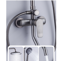 Nouvelle Conception Moderne – Panneaux de Douche en Cuivre Brossé Finition Laiton Gris – Accessoires de Salle de Bain à Jet Doux – Installation Facile