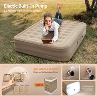 Matelas de lit gonflable moderne pliable double/simple, portable, rafraîchissant, avec pompe intégrée, dégonflage rapide, pour l'extérieur