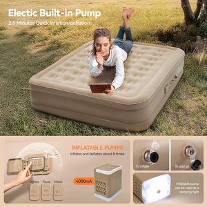 Double /<b>Single</b> <b>Foldable</b> Portable Foam Air <b>Bed</b> Mattress Convertible Inflatable <b>Bed</b> with Built-in Pump for Outdoor Camping Home - Product Image 4