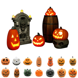 Décor de scène d'Halloween Jack-o'-lantern avec une variété d'expressions, décorations de citrouilles originales, citrouilles creuses de grande taille - Product Image 5
