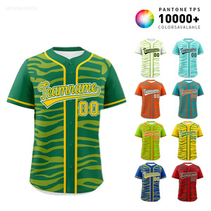 <span class=keywords><strong>Maglia</strong></span> da Baseball a Righe Zebrate di Alta Qualità per Ordini di Squadra - Product Image 1