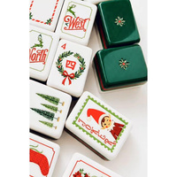 Juego de Mahjong Navideño con Diseño de Santa Claus y Duendes, 160 Piezas, Acrílico Ecológico, Lujoso, Regalo Festivo para Fiestas en Casa