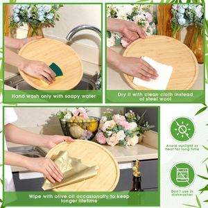 Plateau rond en bambou minimaliste <span class=keywords><strong>de</strong></span> 10 pièces <span class=keywords><strong>Comptoir</strong></span> <span class=keywords><strong>de</strong></span> cuisine Table à manger familiale ou Table basse Plateau à fruits parfait - Product Image 5