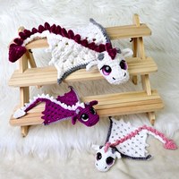 KIVA Dragon Hugger Crochet motif Amigurumi jouets en peluche poupées en peluche faites à la main Polyester artisanat motif bricolage amateurs