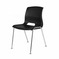Chaise d'école monobloc en plastique moulé bleu empilable pour élèves du primaire et du collège