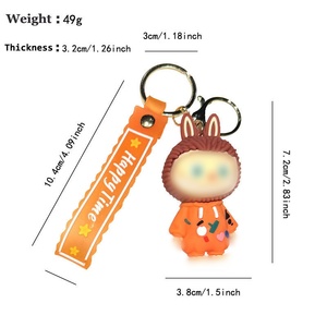 Luckykoo Cute 3D Doll Couple Bag Pendant Car Key Small Gift Wholesale Bubu Sheep <b>Keychain</b> - Product Image 4