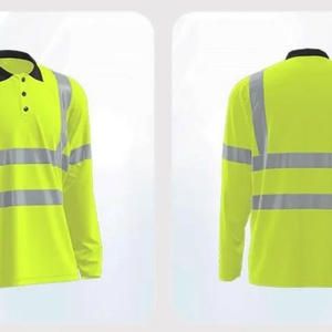 Camisetas Polo de Trabajo de Verano de Manga Larga, 100% Poliéster, para Administración Vial, de Alta Visibilidad, con Logotipo Personalizable - Product Image 6