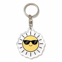 Porte-clés élégant en acrylique transparent avec motif floral imprimé sur mesure, idéal pour les cadeaux de fleuristes