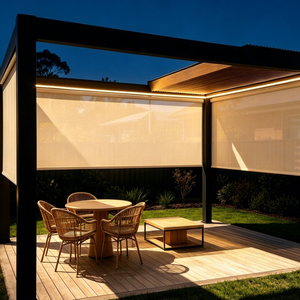 Pergola moderne en aluminium RKOVE avec toit rétractable et pare-soleil pour la vie en plein air dans la cour - Product Image 1