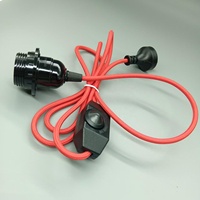 Juego de Cable Trenzado Colorido para Lámpara E27 con Enchufe AU y Interruptor de Atenuación para Lámpara Colgante DIY