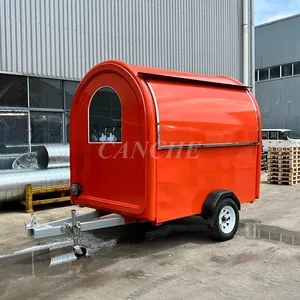 Nouvelle conception de chariot de restauration mobile pour la vente de glaces et de café, mini chariot rond, camion de nourriture de rue, remorque alimentaire mobile - Product Image 2