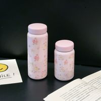 Botella de Agua de Acero Inoxidable Personalizada al por Mayor para Niños, Libre de BPA, a Prueba de Fugas, Aislada al Vacío, con Diseño Floral, 200/320 ml, Portátil, para Exteriores, con Tapa