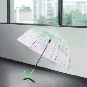 Custom <b>Pink</b> Sakura Flower Transparent Bubble Dome Umbrella POE <b>Canopy</b> for Rainy Day - Product Image 3