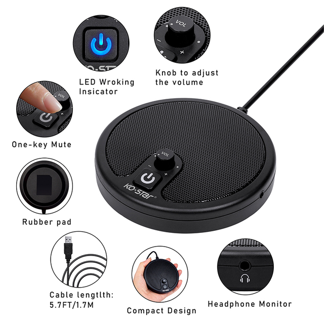 Wholesale Wired Condenser Desktop Conference Microphone for PC Recording