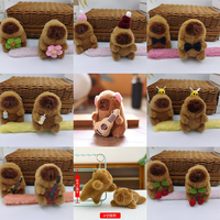 Porte-clés en peluche Capybara de dessin animé personnalisé en usine, porte-clés en peluche mignon personnalisé, jouets en peluche populaires pour les garçons et les enfants