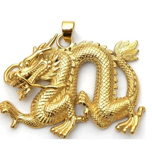 จี้มังกรสแตนเลสชุบทอง 18K ขายส่ง สำหรับผู้ชาย สไตล์ยุโรปอเมริกา เครื่องประดับตามปีนักษัตรจีน - Product Image 5