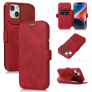 เคสหนังแบบฝาพับพร้อมที่ป้องกันกล้องสไลด์สำหรับ iPhone 14 13 <span class=keywords><strong>12</strong></span> 11 <span class=keywords><strong>PRO</strong></span> MAX 7 8 14 plus X XS MAX XR ฝาหลังตั้งได้ - Product Image 3