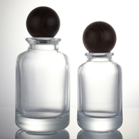 Flacon de parfum en verre transparent dégradé givré noir mat de 30 ml/50 ml/100 ml avec fond épais pour crème de soin de la peau