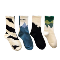 Chaussettes asymétriques colorées, chaussettes en coton pour couple, style original