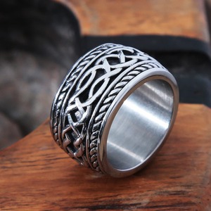yunnique Celtic Dragon Pattern <b>Titanium</b> Steel <b>Ring</b> Men's Thumb <b>Ring</b> Cross Design Gift Jewelry Fashion <b>Ring</b> JZ0018 - Product Image 2