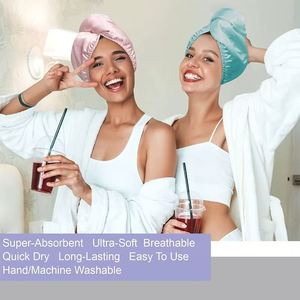 Serviette de séchage pour cheveux en microfibre douce à double absorption, tissée, avec fonction antimicrobienne - Product Image 4