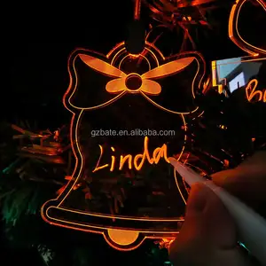 Custom name acrylic colorful luminous pendant Christmas hat Christmas socks christmas trees decorations