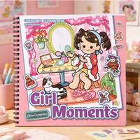 Carnet de coloriage à spirale pour enfants, avec dessins mignons de personnages de dessins animés, pour l'école