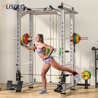 LISGLO Cage de musculation avec bancs réglables en option, système de traction dorsale/crossover/machine Smith en métal