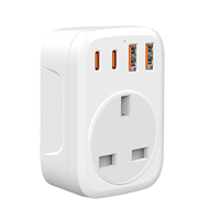 Reisende 12W Max EU Adaptador de viaje de alimentación internacional Enchufes y enchufes múltiples portátiles con 2 USB y 2 Tipo-C para EE. UU. UE DE REINO UNIDO AU