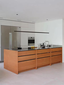 Gabinete de Cocina Tipo Isla de Madera Sólida Personalizado, Estilo Moderno, para Cocinas de Lujo Minimalistas, Almacenamiento Funcional - Product Image 5