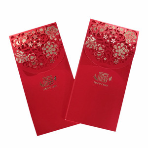 Enveloppe rouge de Nouvel An chinois 2025 populaire, avec gaufrage et découpe laser, personnalisable en <span class=keywords><strong>couleur</strong></span> et dorure à chaud - Product Image 2