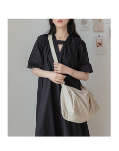 Women's Casual Travel Crossbody Bag Japanese-Style <b>Square</b> Soft Fabric Bag Large Capacity Minimalist Canvas Shoulder Bag - Product Image 1