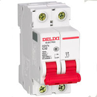 Disjoncteur miniature électrique DZ47S-2PC63A 2P pour distribution secondaire 220V 32A/63A Fabriqué en Chine