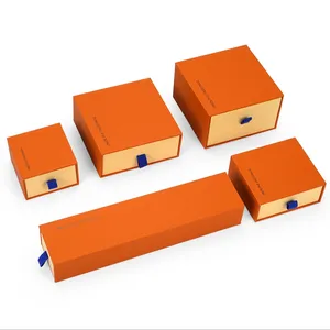 Tongxing Orange Nhẫn quà Tặng thiết lập bao bì hộp tùy chỉnh đồ trang sức sang trọng hộp nhựa Vòng đeo tay hộp đồ trang sức ngăn kéo