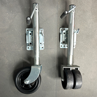 Cric de remorque de bateau marin pivotant robuste avec double roue, roue jockey de remorque, cric de langue de remorque à boulonner pour camping-car de bateau de camping-car