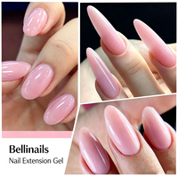Bellinails 30ml Gel dur rose nude sans HEMA, gel de construction pour ongles, logo personnalisé, gel acrylique à construction rapide pour extensions d'ongles