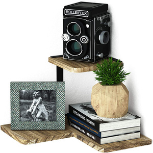 Tùy Chỉnh 2-Tier Gỗ Treo Tường Nổi Góc Kệ Cho Phòng Ngủ Phòng Khách Phòng Tắm-Cho Nhà Để Xe Tủ Quần Áo Gia Vị Lưu Trữ - Product Image 6