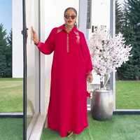 H & D S10711 Fashion New Plus Size Robes pour femmes Red Hot Diamond Loose Over Size Dresses