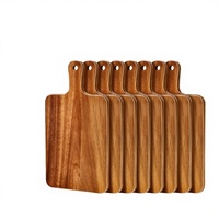 Skyjoy Paquete de 20 Tablas de Cortar de Bambú Sostenible con Asa, 1.5 cm de Grosor, Aptas para Lavavajillas, Paleta de Cocina para Servir Queso y Charcutería