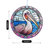 Art mural décoratif en vitrail Art Déco avec motif de mouette pour porte, terrasse, jardin, décoration intérieure