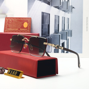 Luxury Designer Sunglasses Metal Frame Women's Fashionable Square Lens PC Material Box Packing - Product Image 4