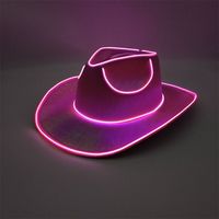 Cappello da Cowgirl Personalizzato con Luci LED Colorate, Portatile, in Plastica, per Adulti, per Capodanno, Compleanni, Feste di Laurea, Bar, Costumi Cosplay