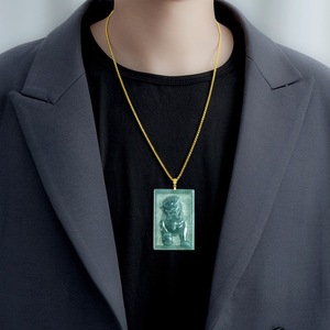 <span class=keywords><strong>Collana</strong></span> da Uomo alla Moda <span class=keywords><strong>con</strong></span> Pendente <span class=keywords><strong>Leone</strong></span> in Giada, Argento S925, <span class=keywords><strong>con</strong></span> <span class=keywords><strong>Ciondolo</strong></span> in Giada Naturale Blu Ghiaccio, Vendita all'Ingrosso <span class=keywords><strong>con</strong></span> Certificato Gratuito - Product Image 3