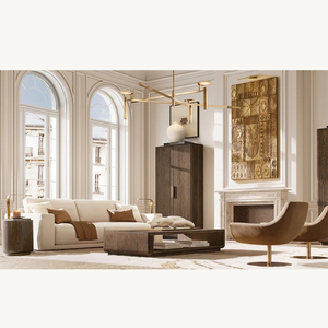 Đơn giản, hiện đại và ánh sáng biệt thự sang trọng, đơn vị lớn và nhỏ, phòng khách căn hộ sofa, kem phong cách thời trang sofa mềm - Product Image 5